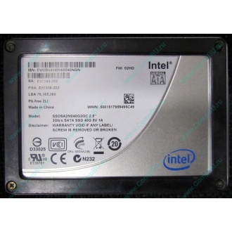 Нерабочий SSD 40Gb Intel SSDSA2M040G2GC 2.5" FW:02HD SA: E87243-203 (Оренбург)